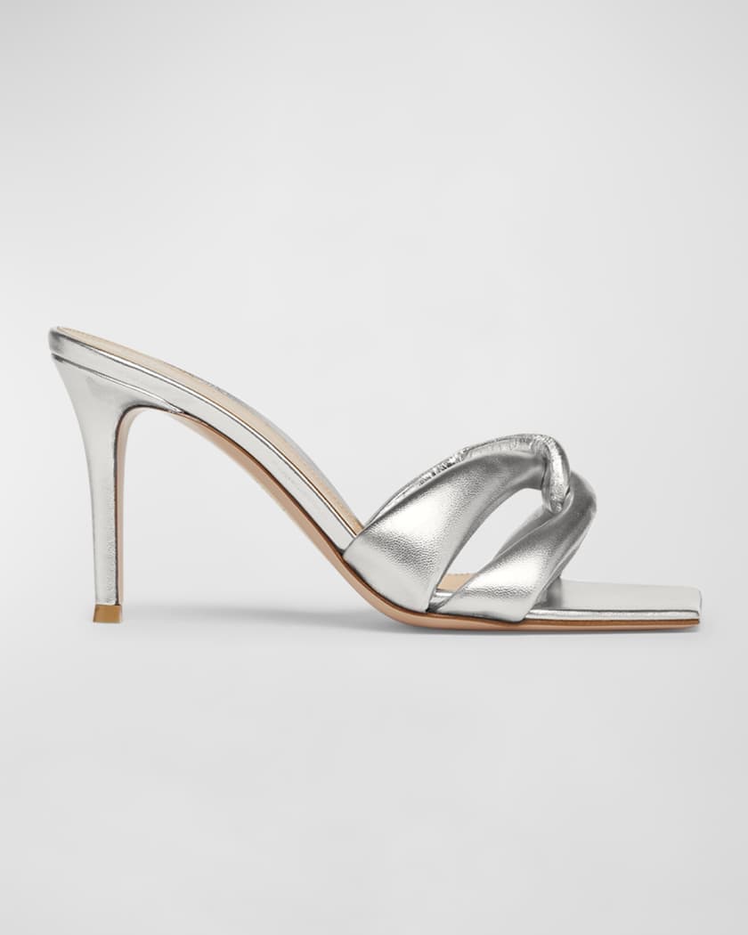 Metallic Twist Stiletto Mule Sandals