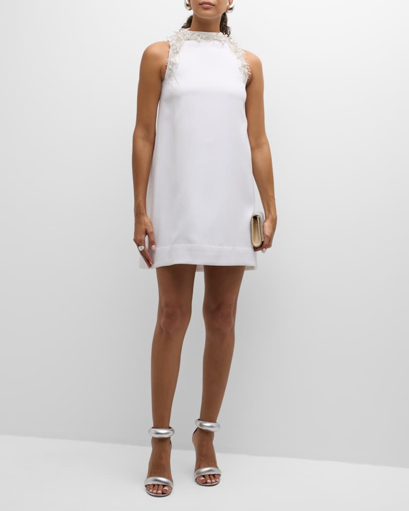 Beaded Antiform Sleeveless Mini Dress