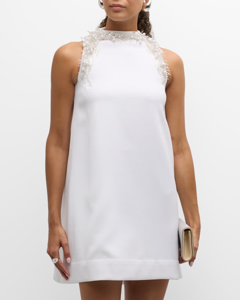 Beaded Antiform Sleeveless Mini Dress