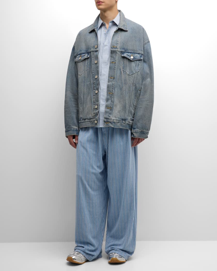 Men's Large Striped Pajama Pants
