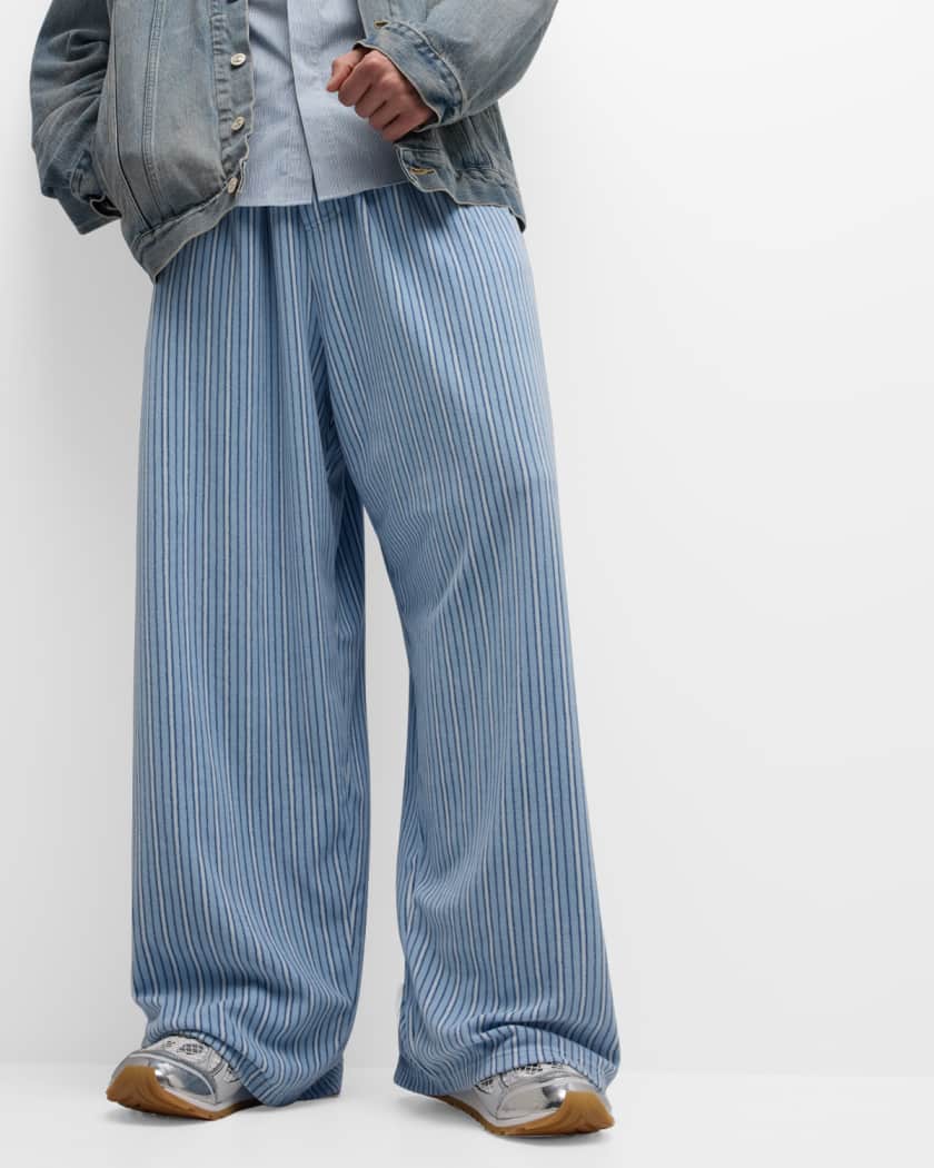 Men's Large Striped Pajama Pants