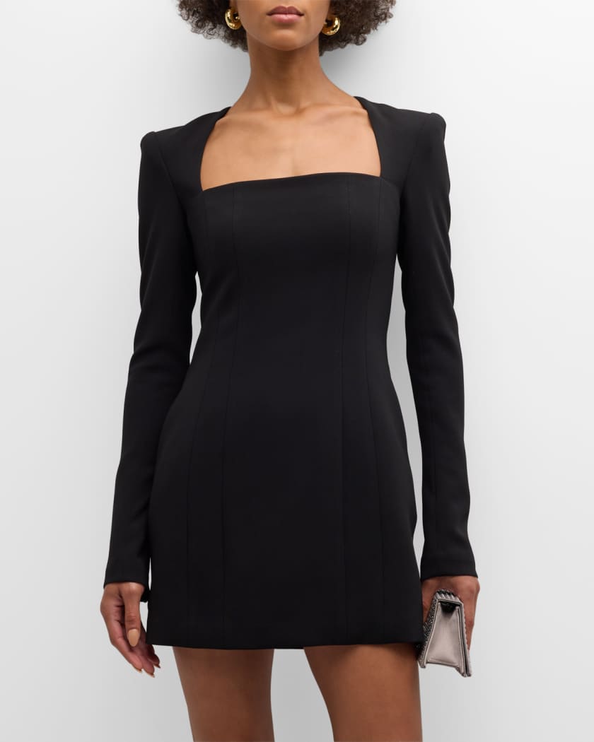 Ella Seamed Square-Neck Mini Dress