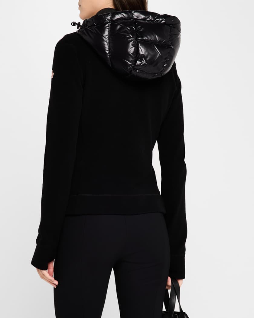 Puffer Polar Fleece Zip-Up Cardigan