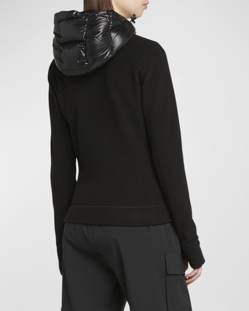 Puffer Polar Fleece Zip-Up Cardigan