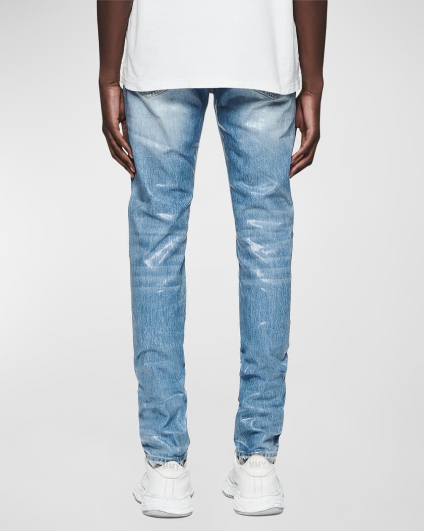 PURPLE Men's Skinny Coated Jeans | Neiman Marcus