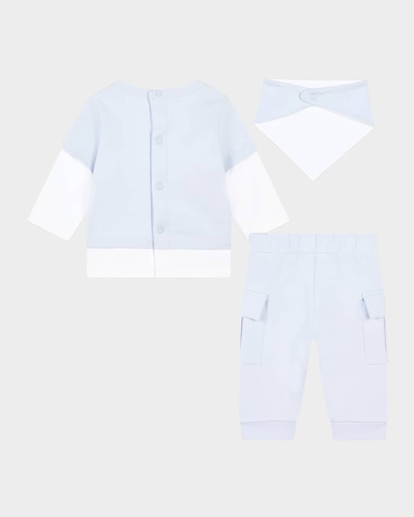 Boy's Logo-Print Three-Piece Set, Size Newborn-6M