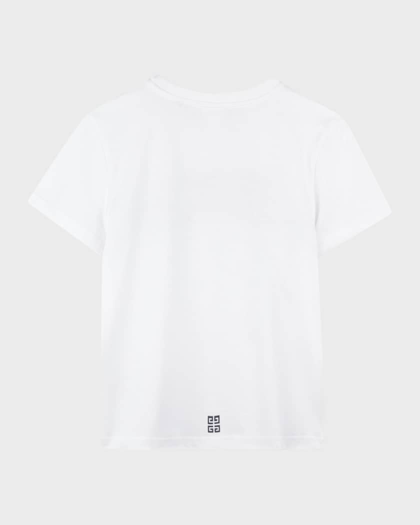  Boy's Curved Logo-Print T-Shirt, Size 4-6