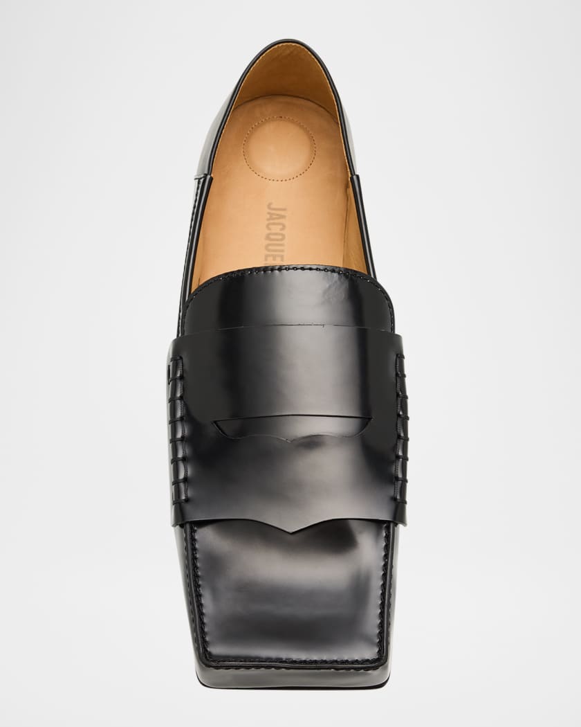 【JACQUEMUS】 Carre スクエア ローファー Jacquemus Men's The Carré Square-Toe Penny Loafers | Neiman