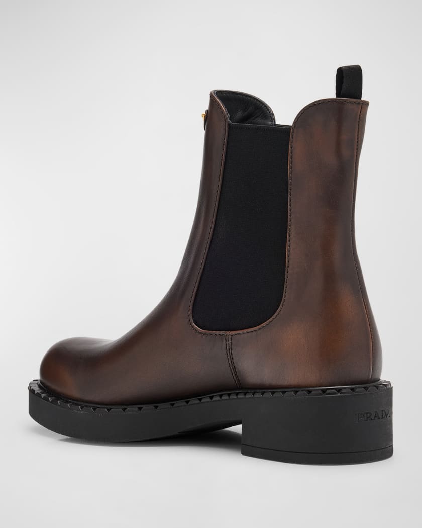 Chocolate Calfskin Chelsea Ankle Boots