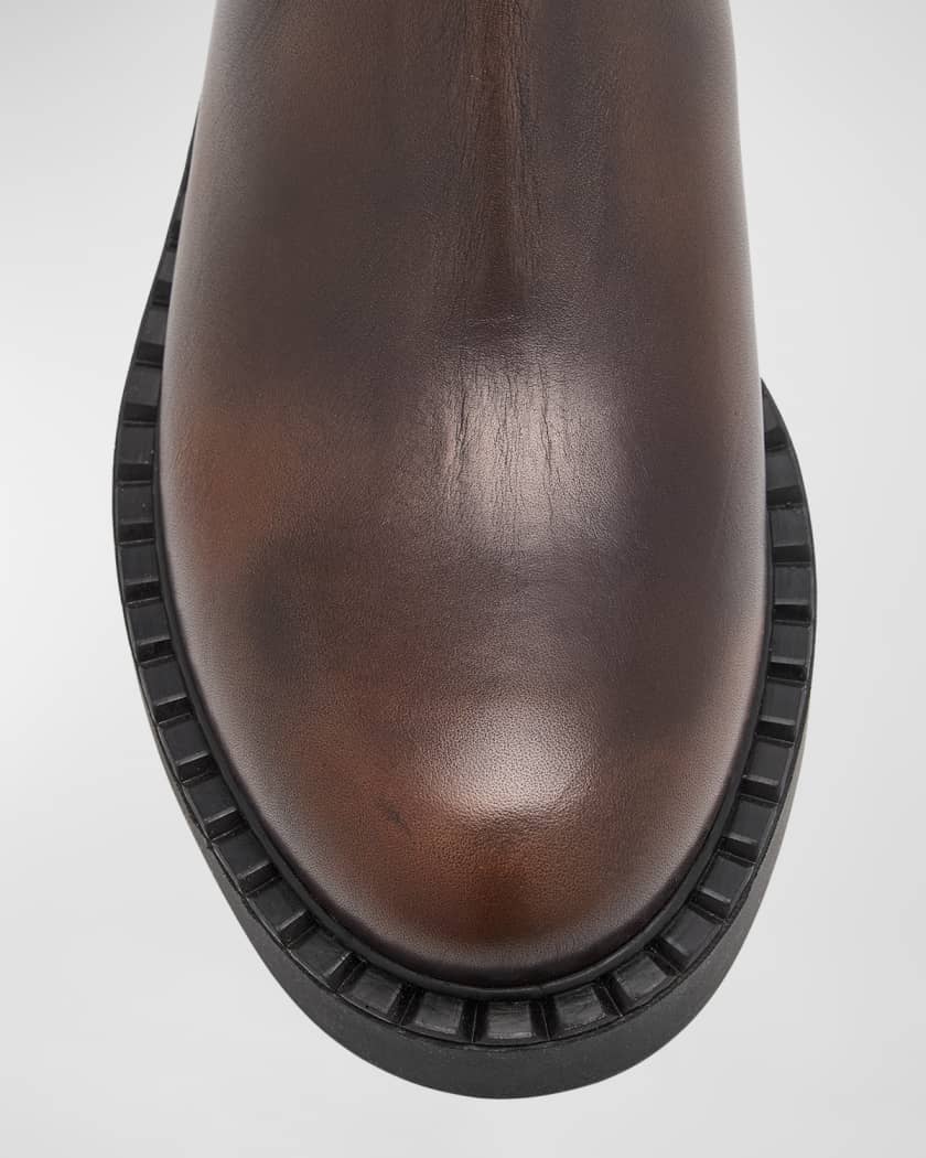 Chocolate Calfskin Chelsea Ankle Boots