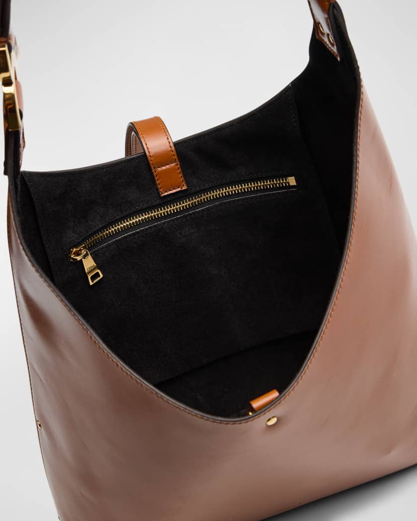 Marcie Small Hobo Bag in Shiny Calfskin