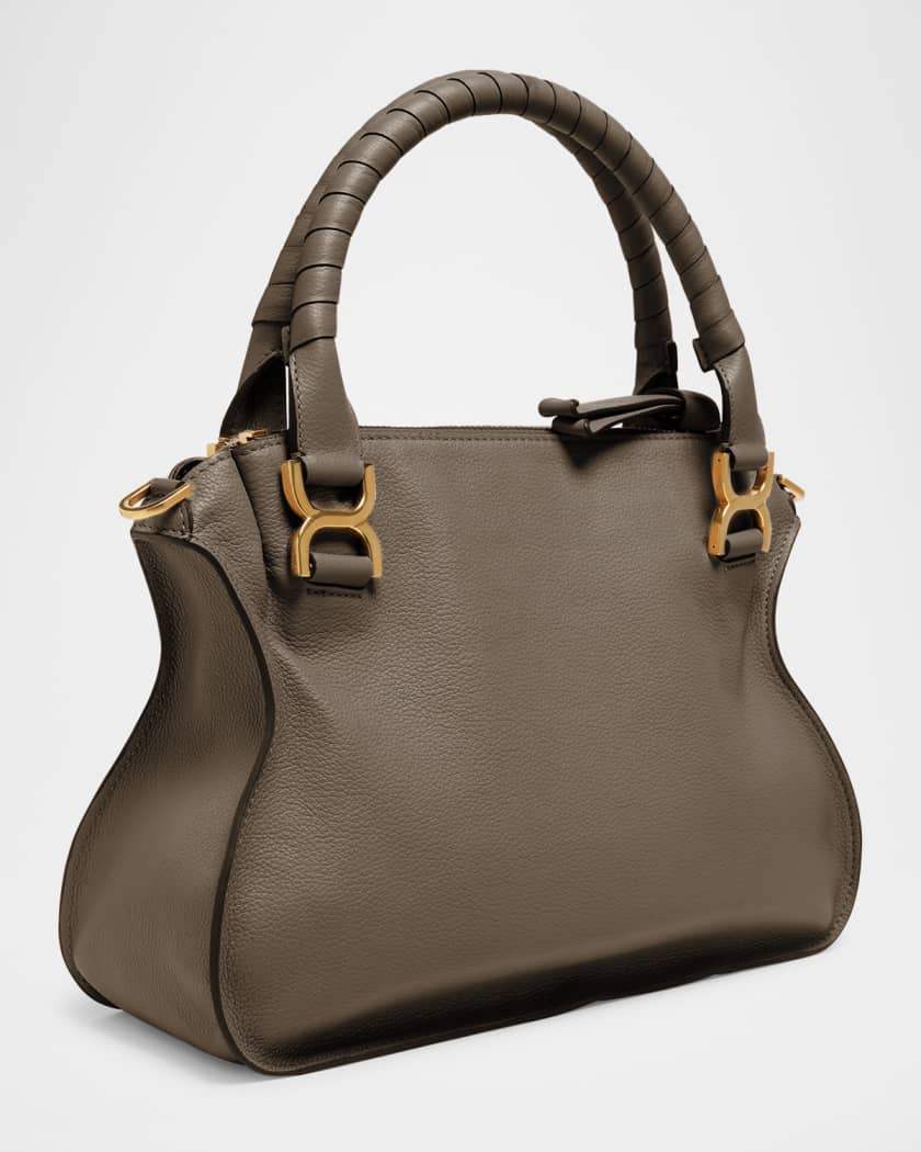 Marcie Small Double Carry Satchel Bag in Shiny Calfskin
