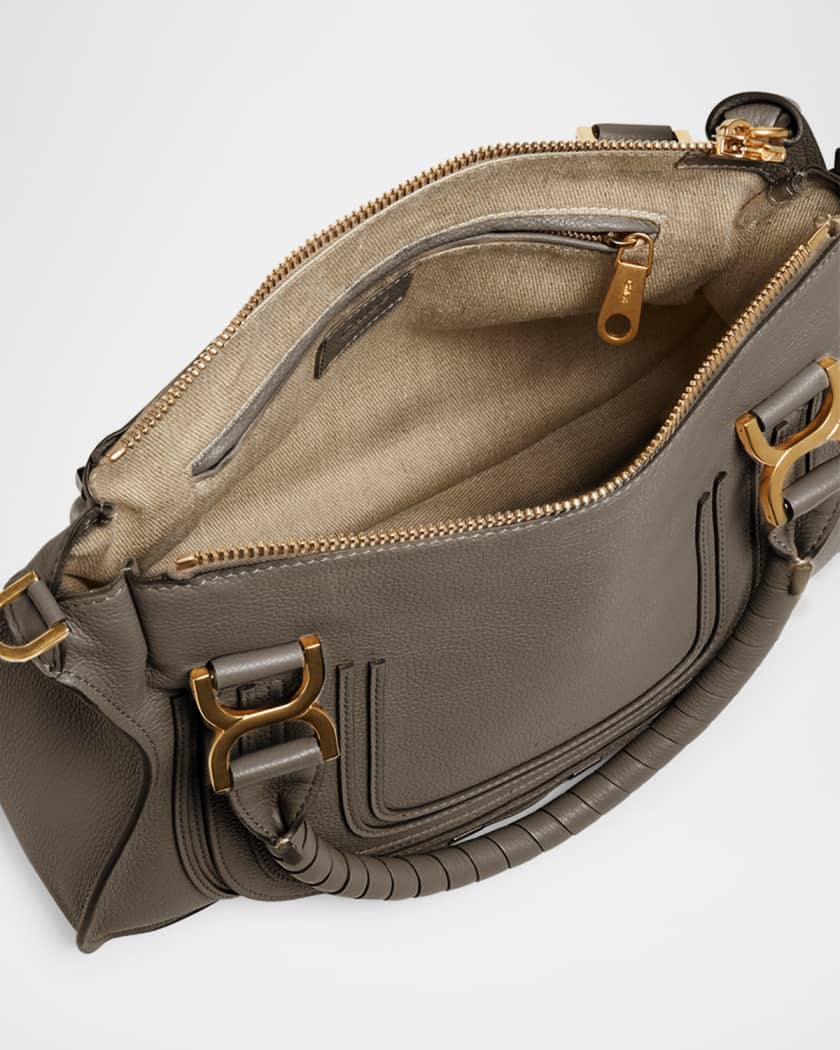 Marcie Small Double Carry Satchel Bag in Shiny Calfskin