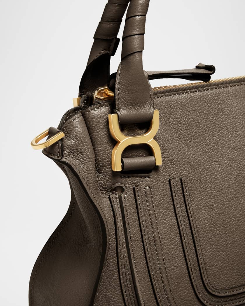 Marcie Small Double Carry Satchel Bag in Shiny Calfskin