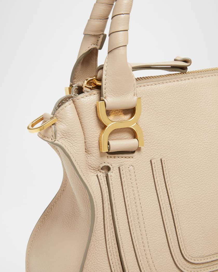 Marcie Small Double Carry Satchel Bag in Shiny Calfskin