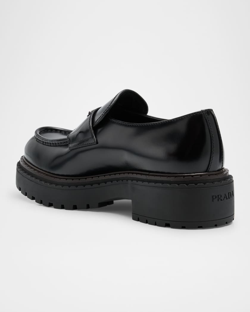Men's Brushed Leather Lug-Sole Loafers
