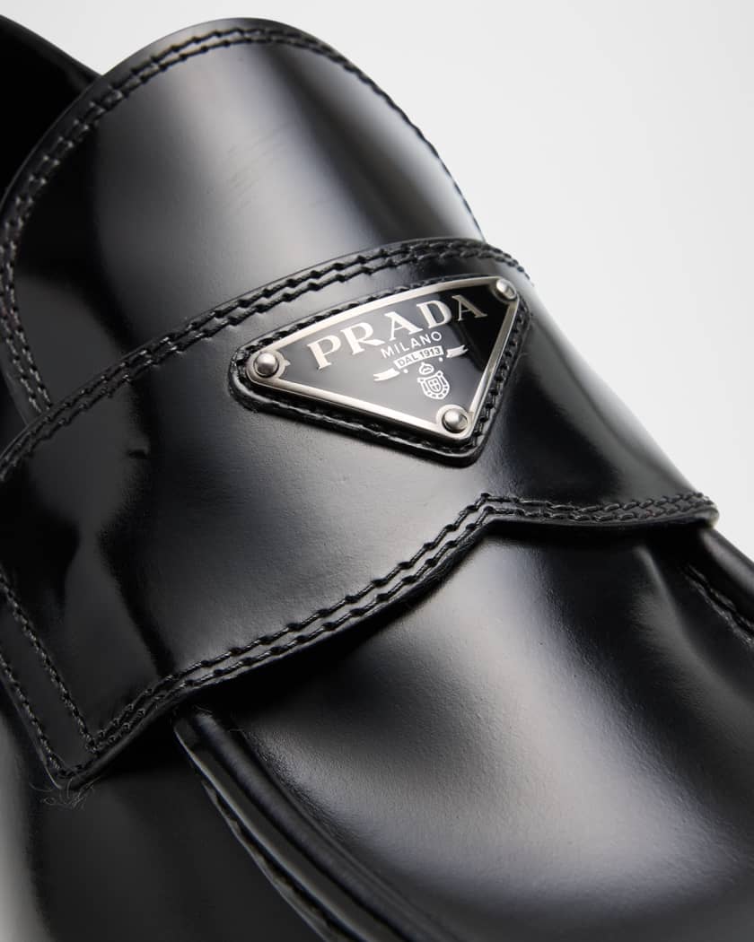 Men's Brushed Leather Lug-Sole Loafers