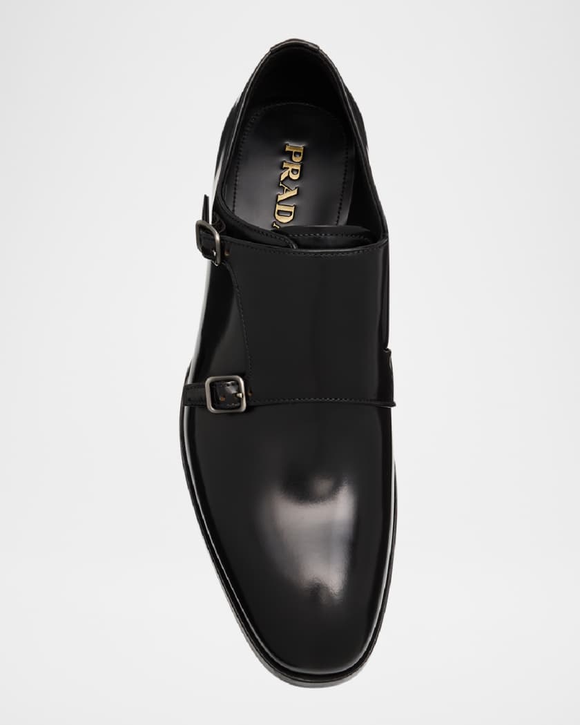 Men's Brushed Leather Double-Monk Strap Loafers