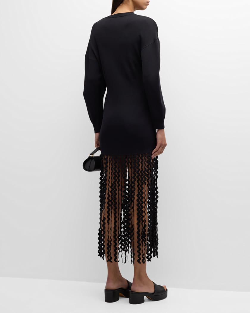 Wallis Fringe Knit Midi Dress