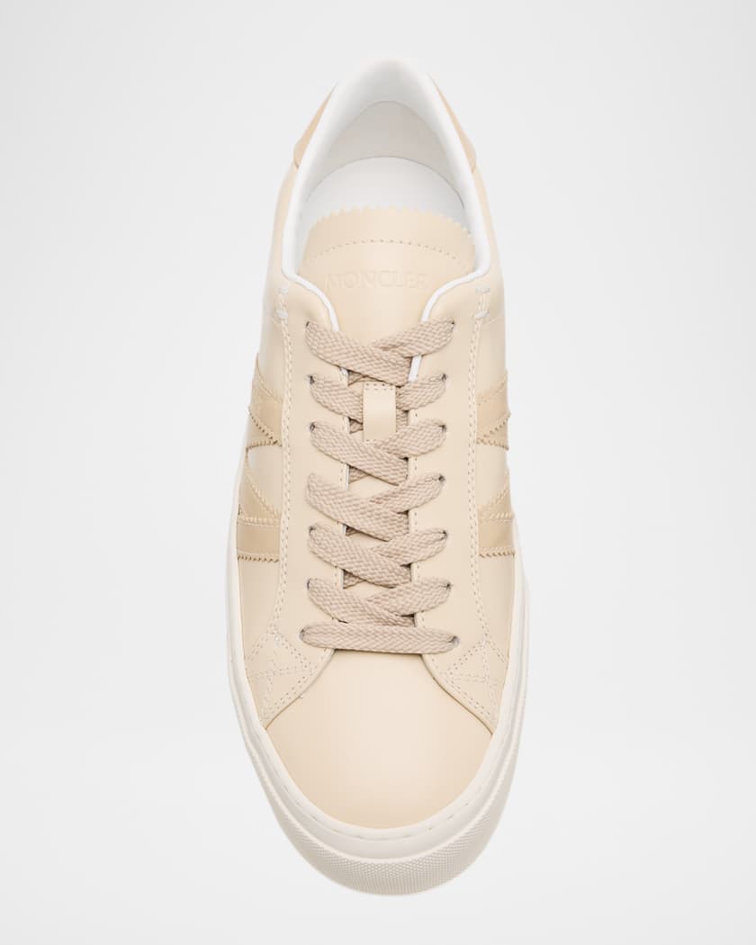 Moncler Monaco Leather Low-Top Sneakers | Neiman Marcus