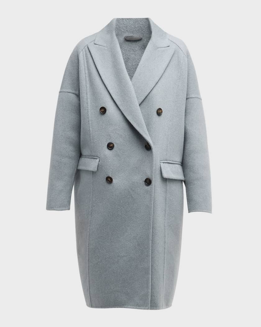 Brunello Cucinelli double-breasted wool coat - Grey