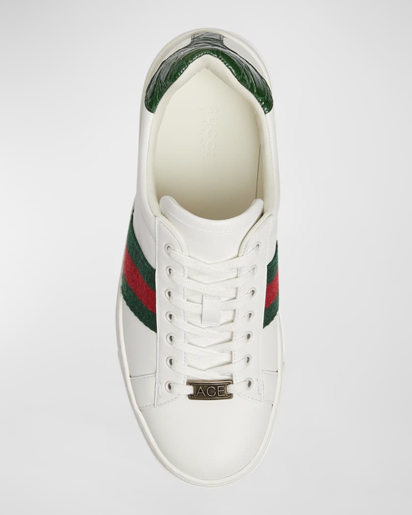 Ace Web Mixed Leather Sneakers