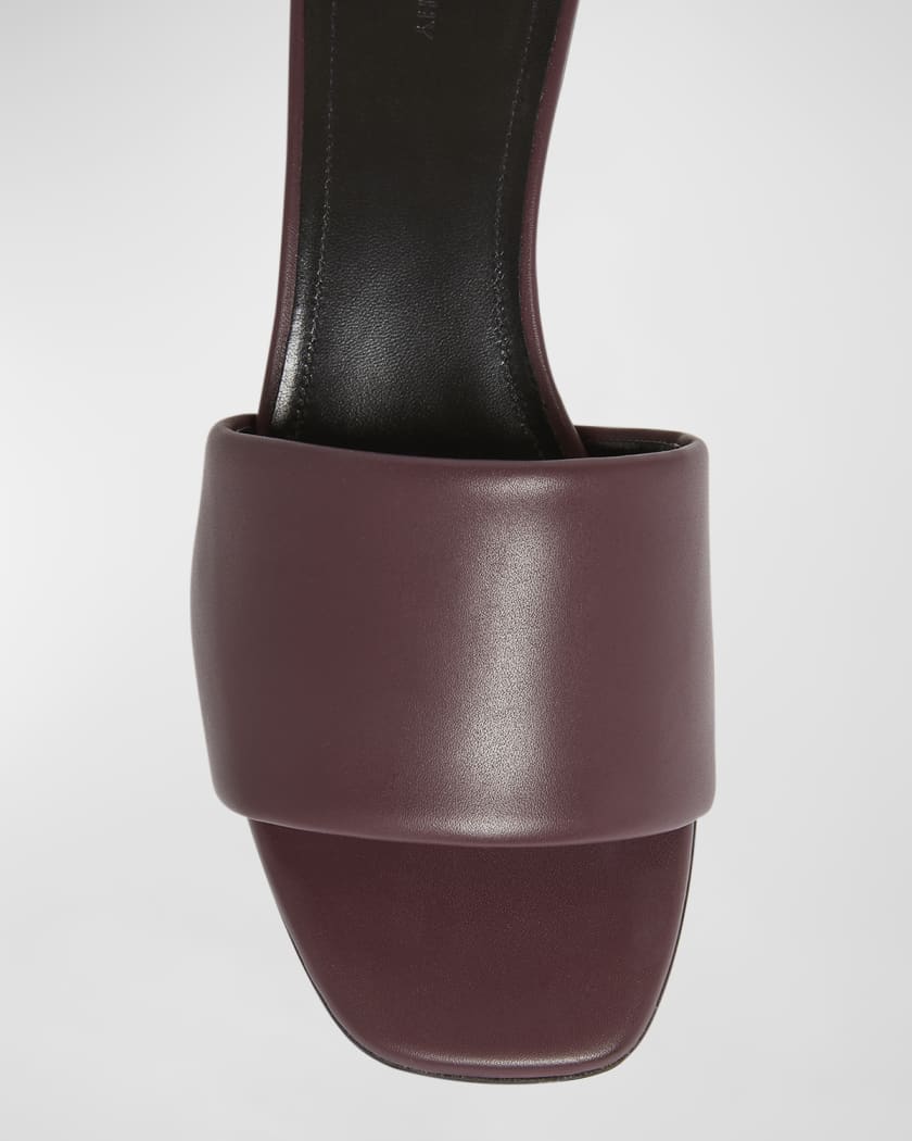 Calfskin G Cube-Heel Mule Sandals
