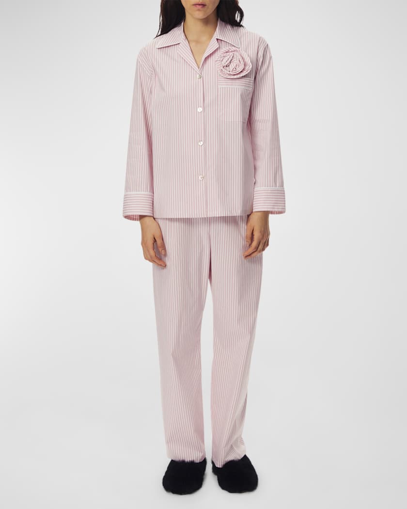 The Rose Striped Cotton Pajama Set