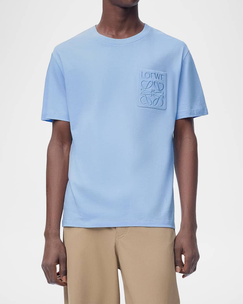 Loewe Men's Embroidered Anagram Pocket T-Shirt | Neiman Marcus