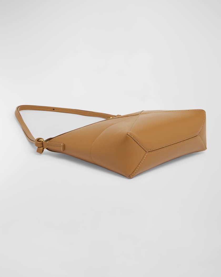 Puzzle Fold Leather Pouch Shoulder Bag