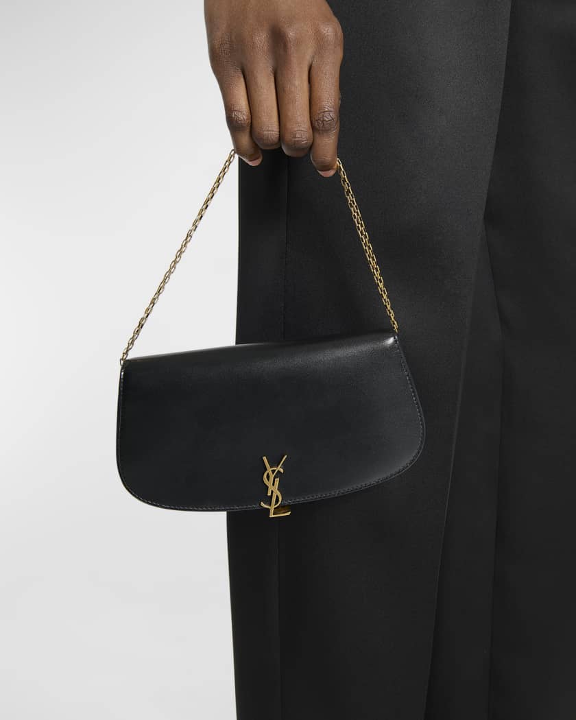 Voltaire YSL Monogram Wallet on Chain in Grained Leather