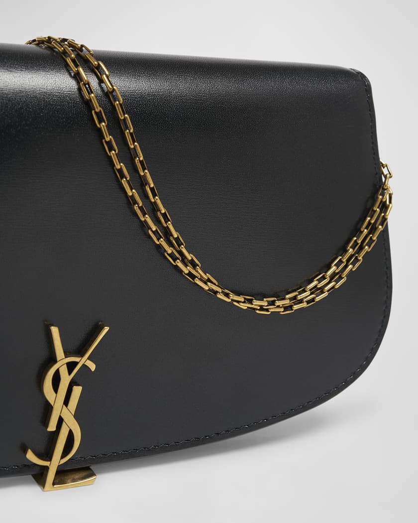 Voltaire YSL Monogram Wallet on Chain in Grained Leather
