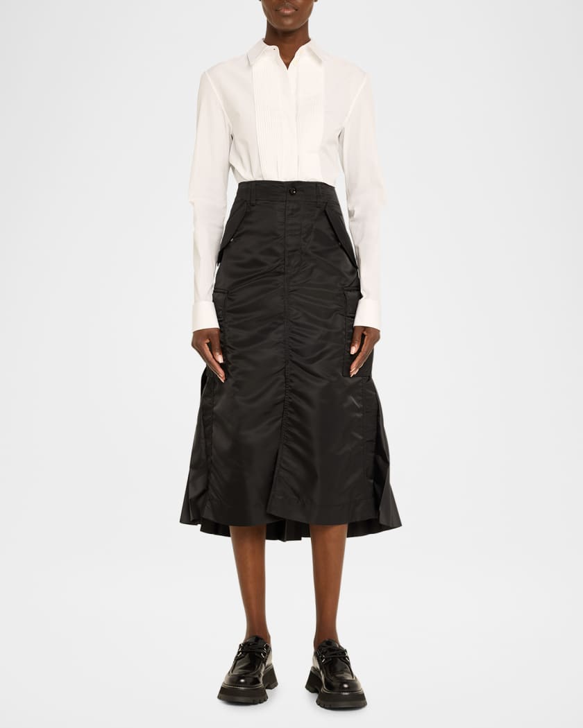 【sacai】22SS Nylon Twill Skirt SACAI Nylon Twill Pleated Cargo Skirt - Bergdorf Goodman