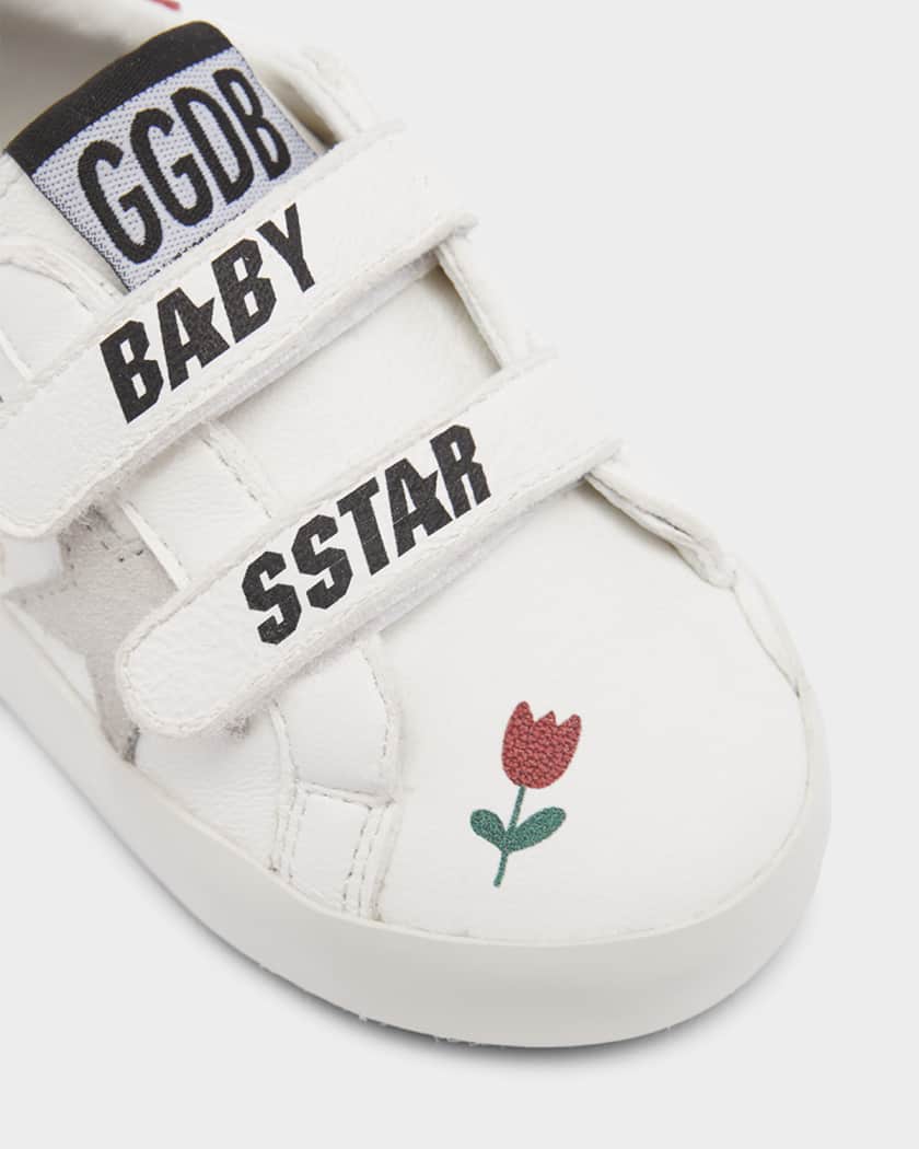 Girl's School Leather Low Top Sneakers, Baby