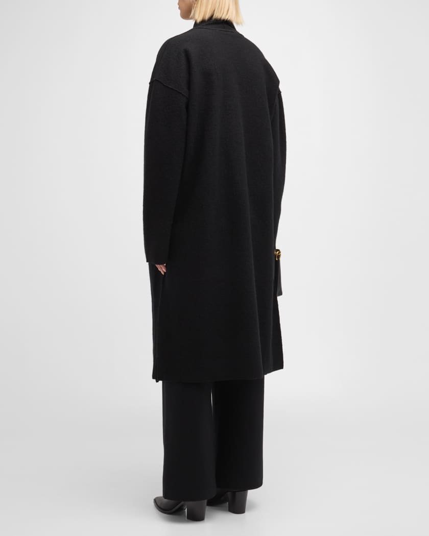 Lightweight Open Front Boiled Wool Coat Neiman Marcus