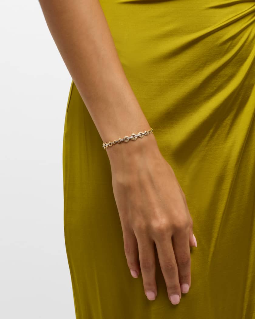 18K Bicolor Gold White Diamond Bond Bracelet