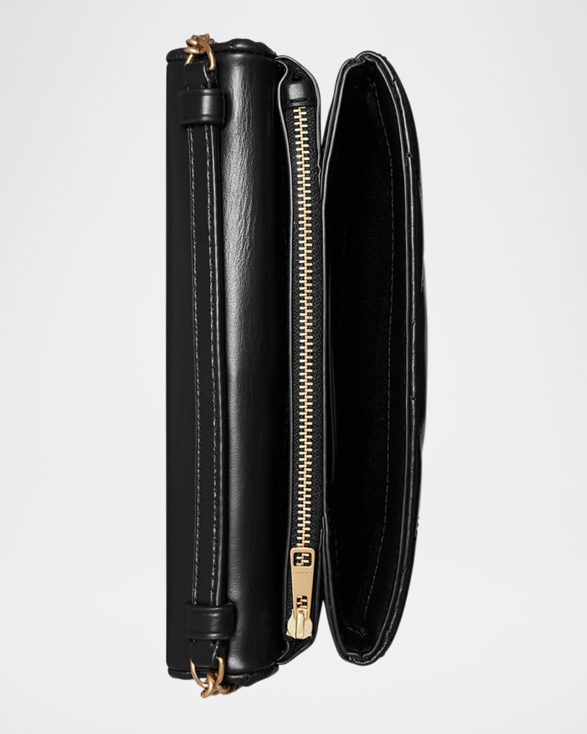 Kira Diamond Quilted Leather Wallet on Chain