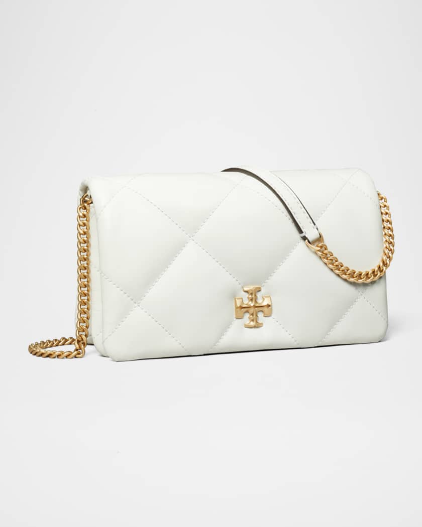 Kira Diamond Quilted Leather Wallet on Chain