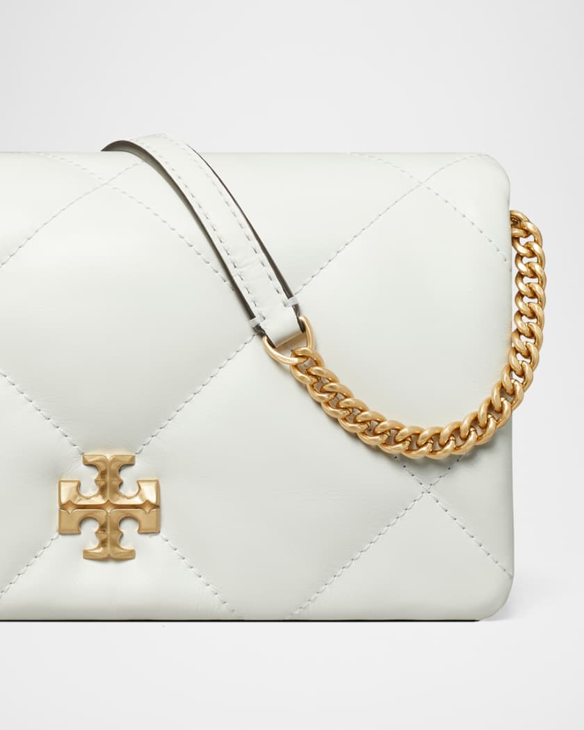Kira Diamond Quilted Leather Wallet on Chain