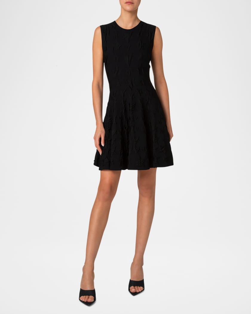 3D Star Jacquard Knit Mini Dress