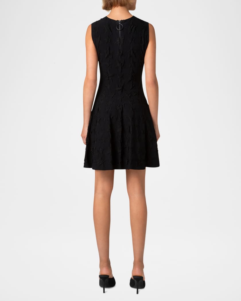 3D Star Jacquard Knit Mini Dress