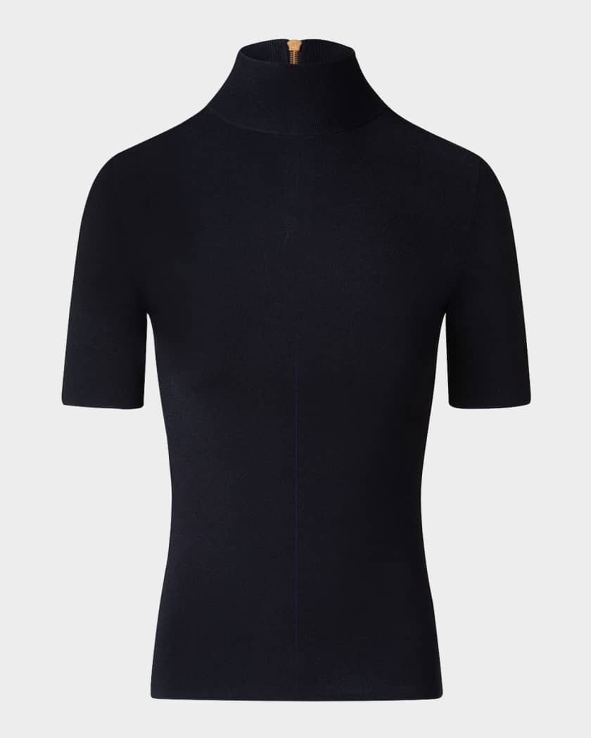 Akris punto Fitted Knit Viscose Blend Sweater