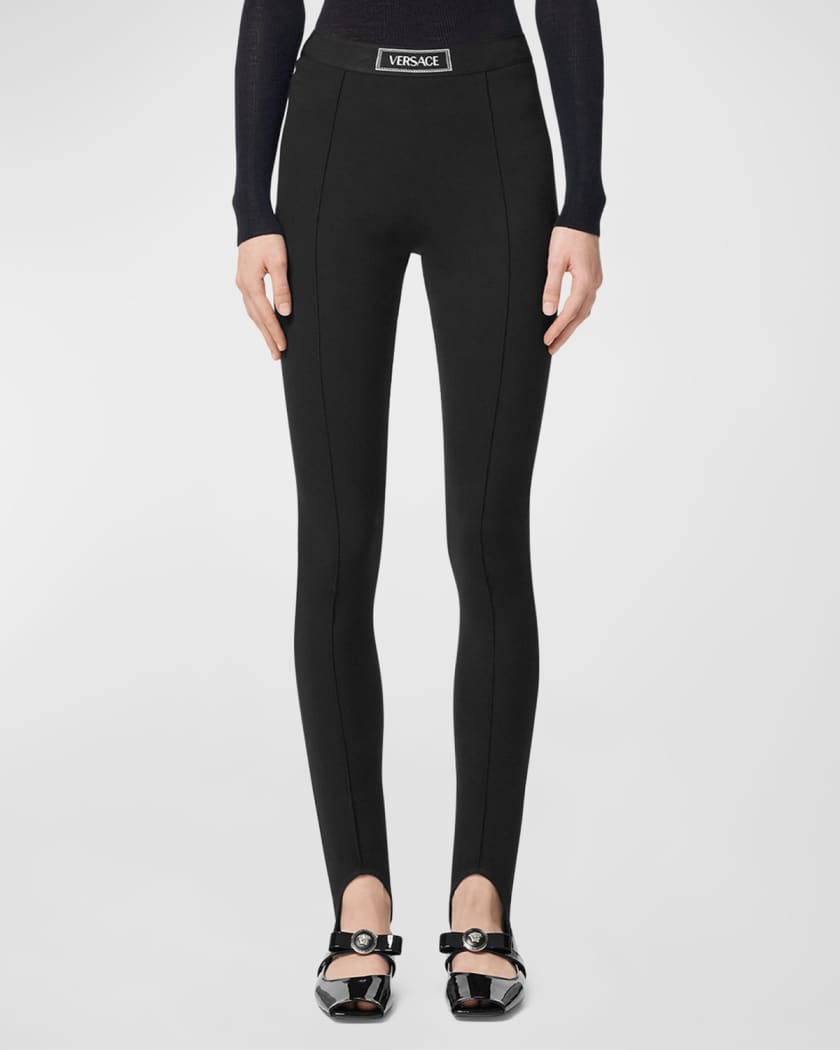 Jebina Punto Milano Knit Logo-Band Stirrup Leggings
