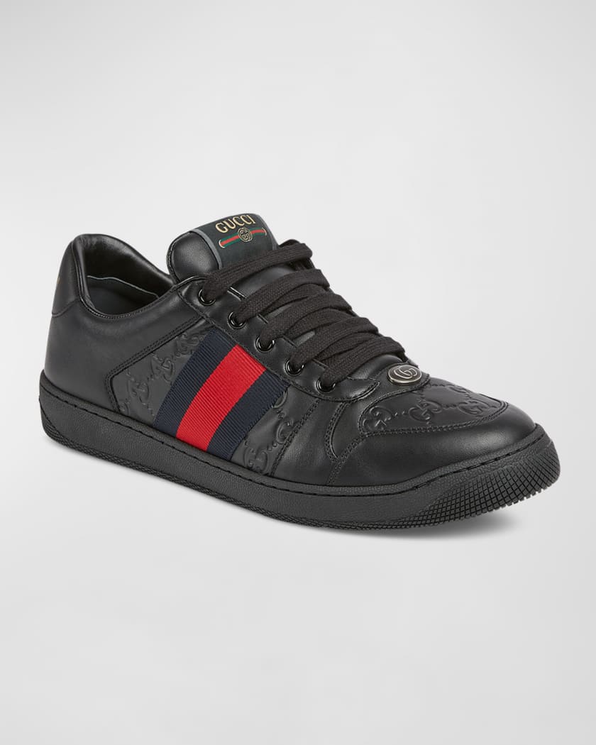 GG Embossed Leather Low-Top Sneakers