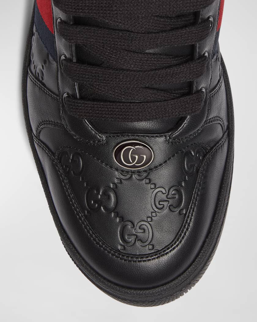 GG Embossed Leather Low-Top Sneakers