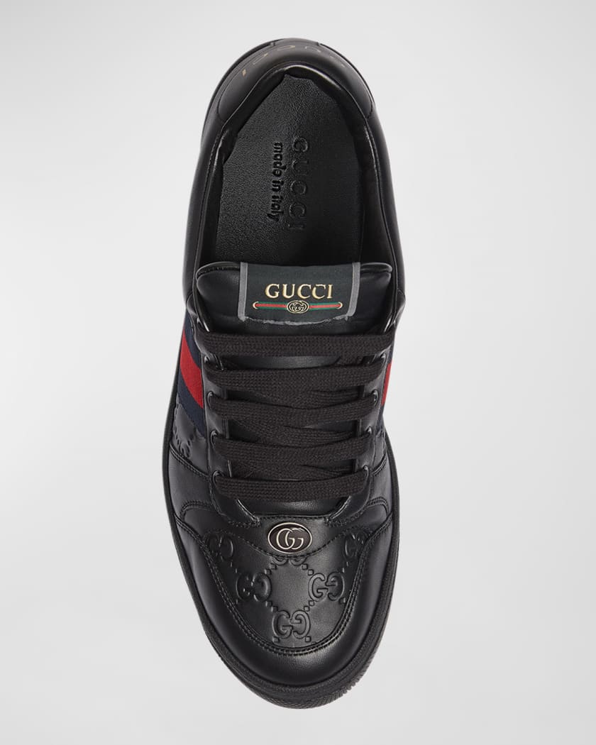 GG Embossed Leather Low-Top Sneakers