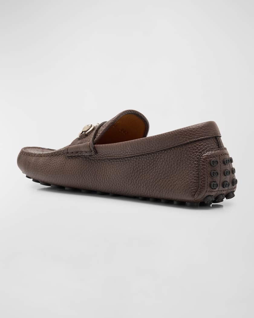 Men's Byorn GG Embossed Leather Horsebit Drivers