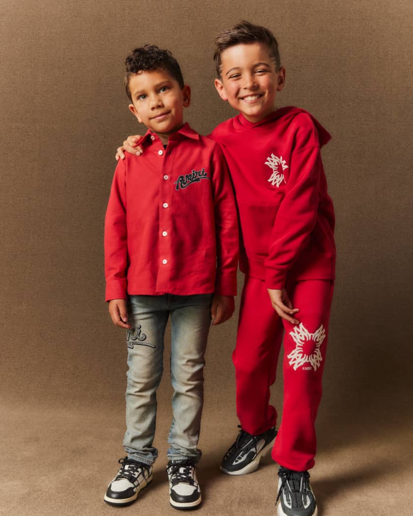 Boy's Logo Script Flannel Shirt, Size 4-12