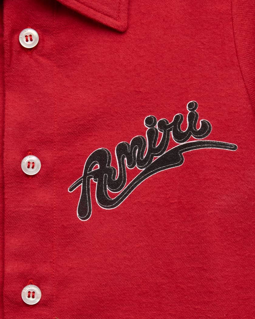 Boy's Logo Script Flannel Shirt, Size 4-12