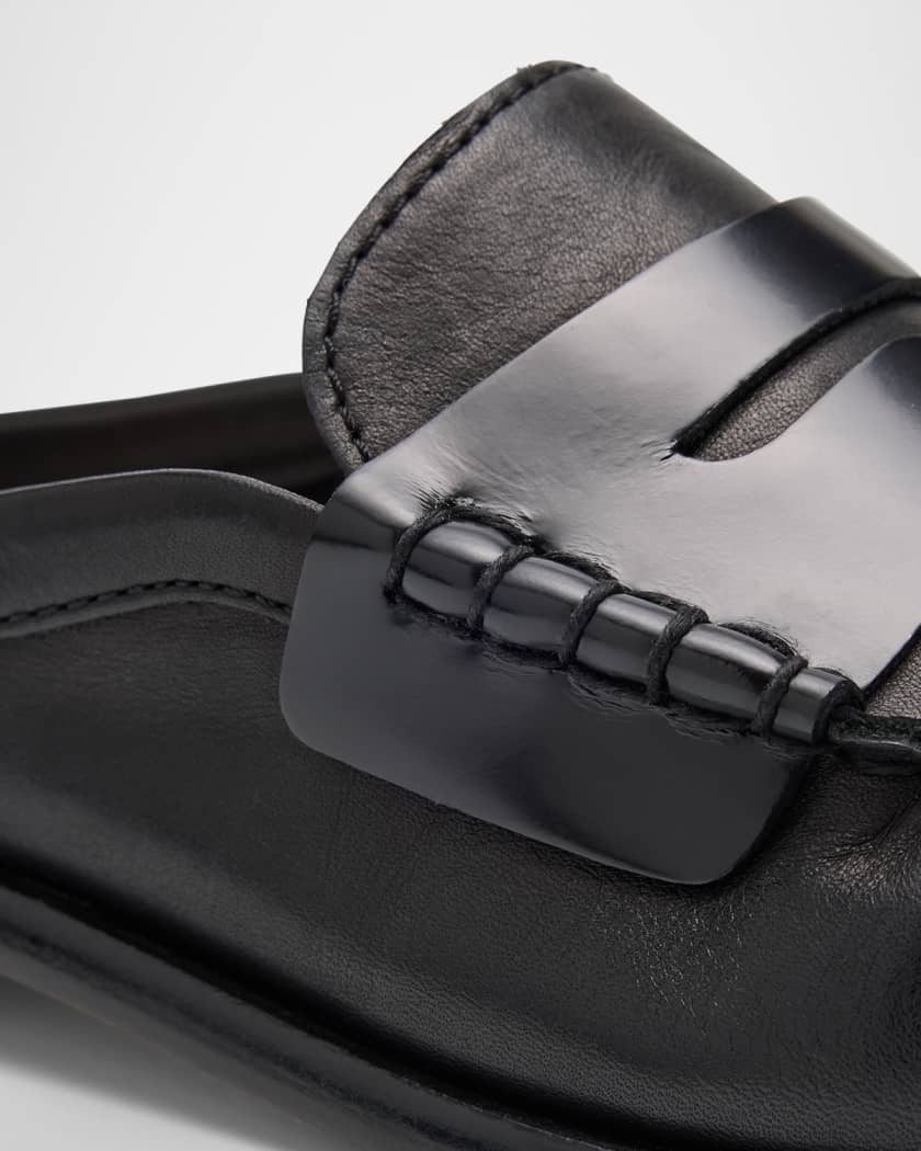 Carter Leather Penny Loafer Mules